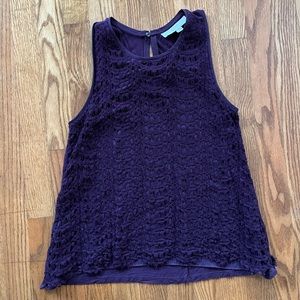 LOFT purple lace tank top
